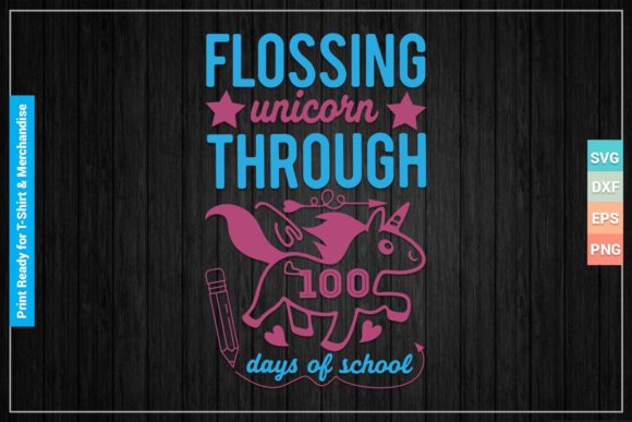 Flossing 100 Days School SVG Cut Iles: Graphics for Crafts